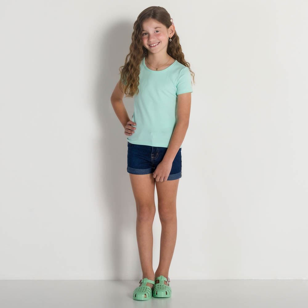 Shorts 4 a 10 anos Jeans Barras Dobradas Marmelada