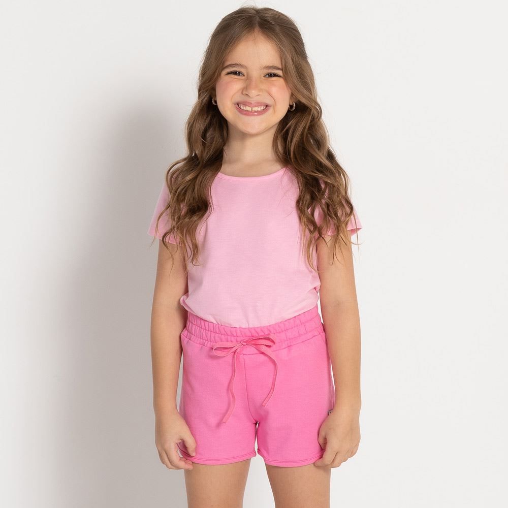 Shorts 4 a 10 anos Moletinho Love Summer Marmelada