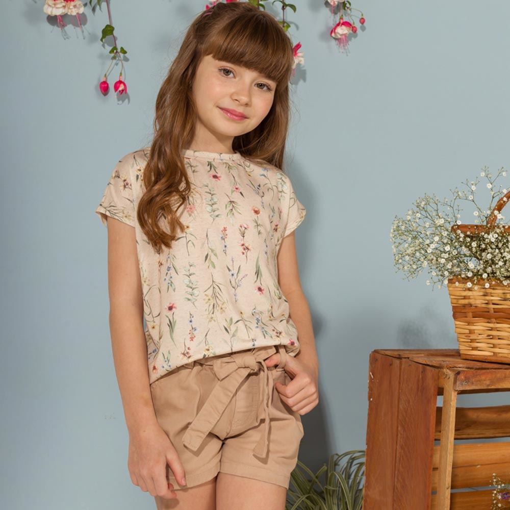 Shorts 4 a 10 anos Sarja Papperbag Marmelada