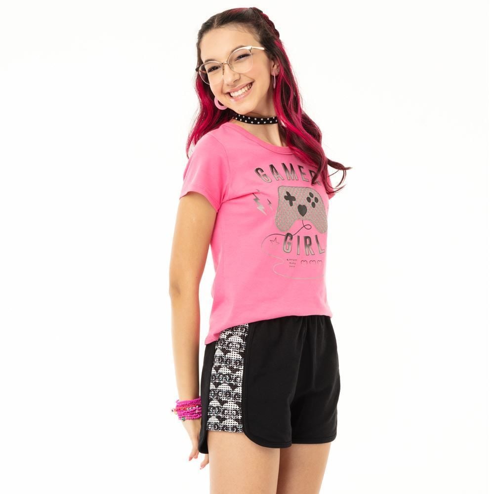 Shorts 8 a 16 anos Luluca Tela Pandas Brandili