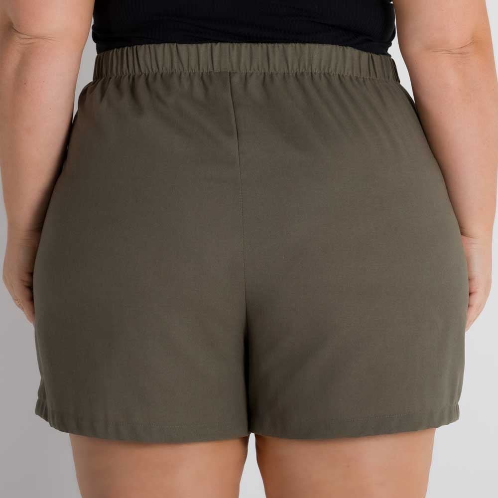 Shorts com Amarração de Linho Plus Size Patricia Foster Mais
