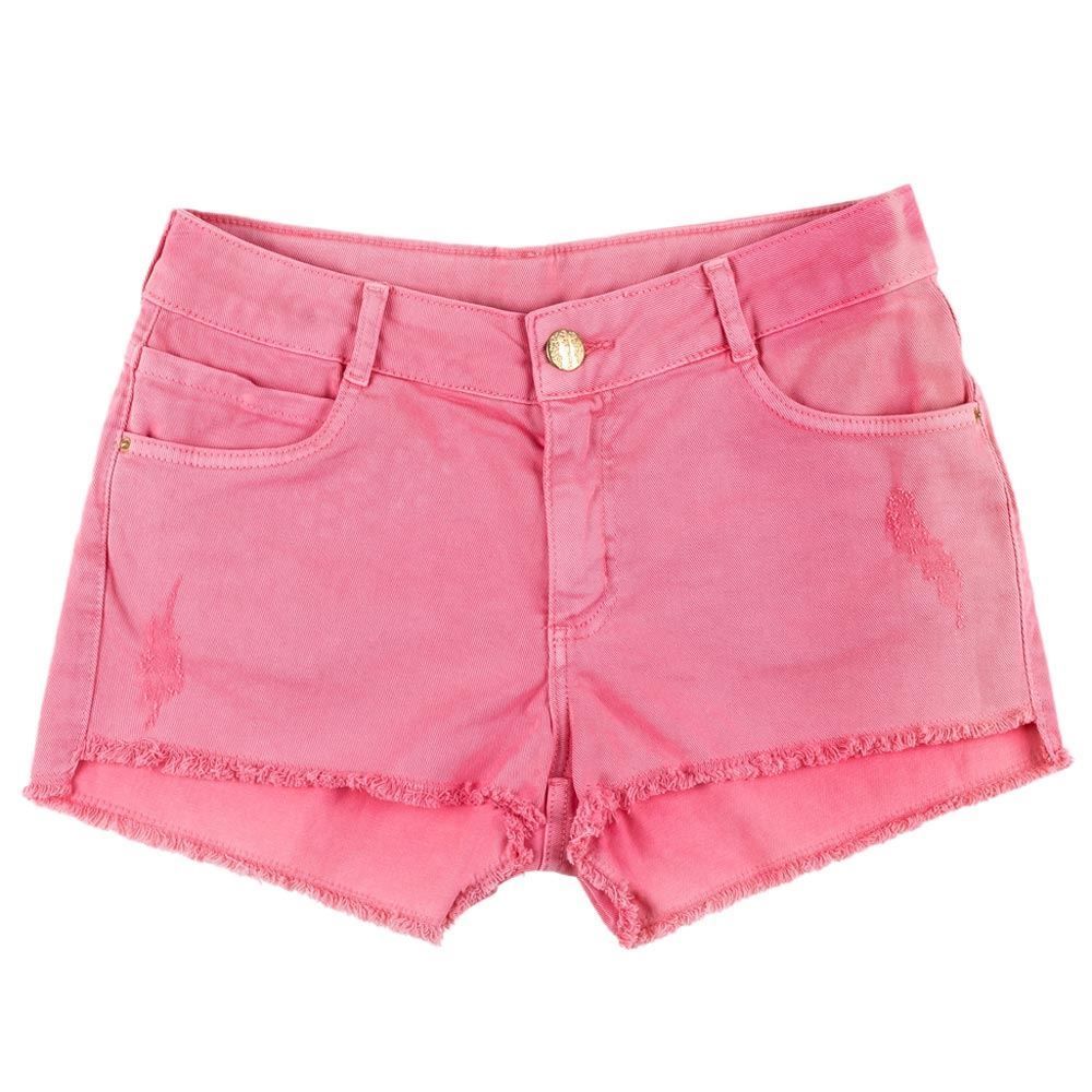 Shorts de 12 a 16 Anos Sarja Assimétrico Marmelada