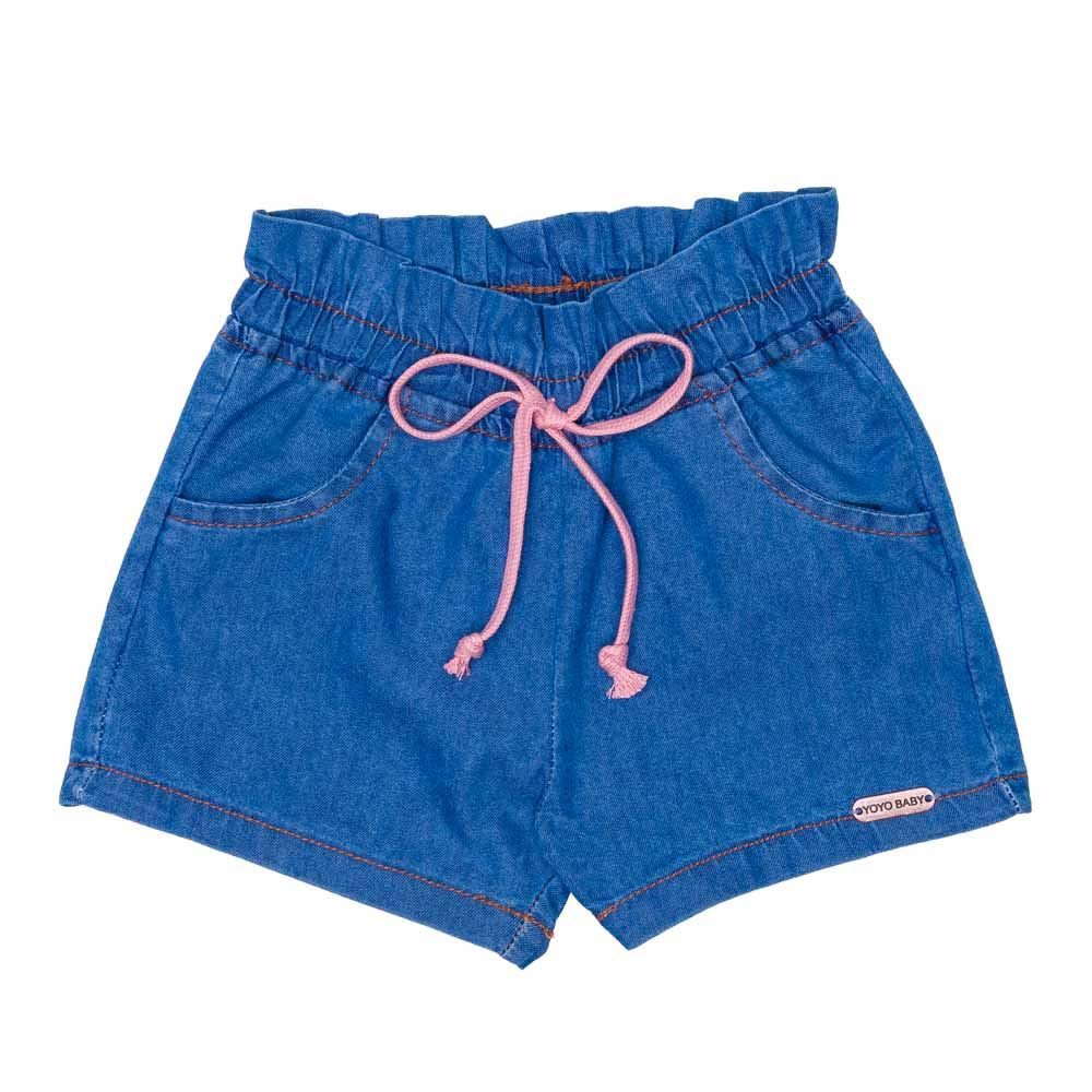 Shorts de Bebê Jeans Clochard + Cordão Yoyo Baby