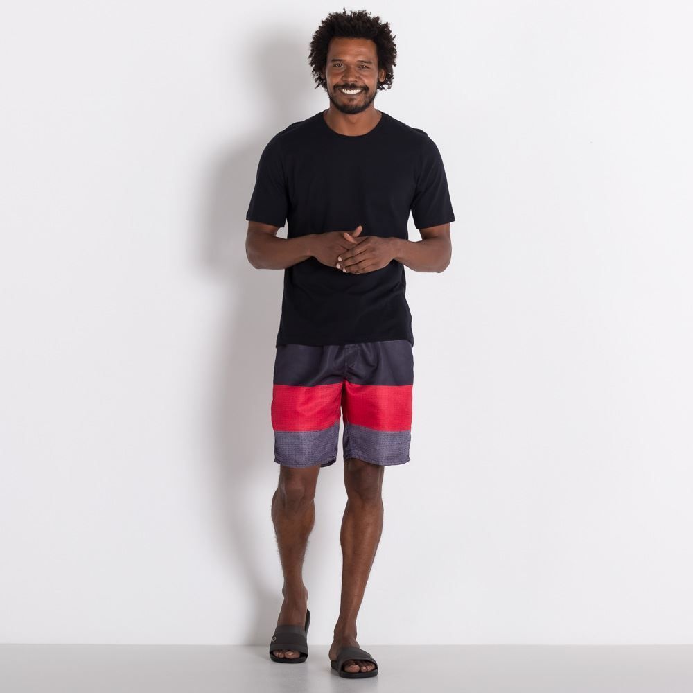 Shorts Listrado com Elástico Marc Alain