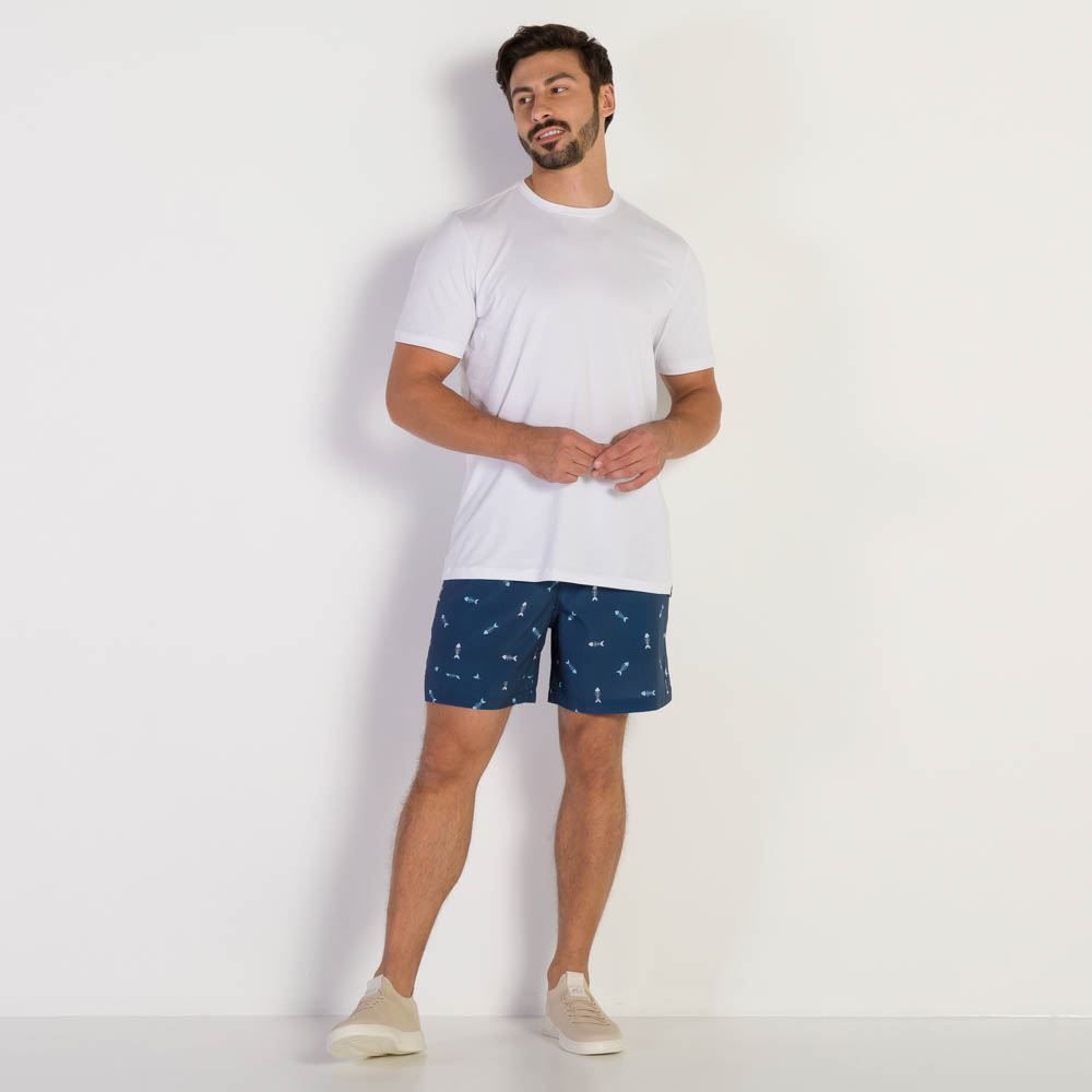 Shorts Masculino Nylon Peixes Marc Alain