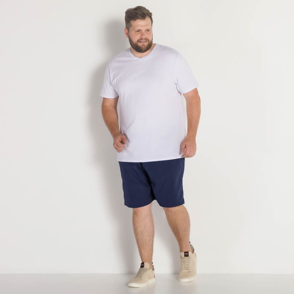 Shorts Plus Size com Elastano Liso Marc Alain Plus