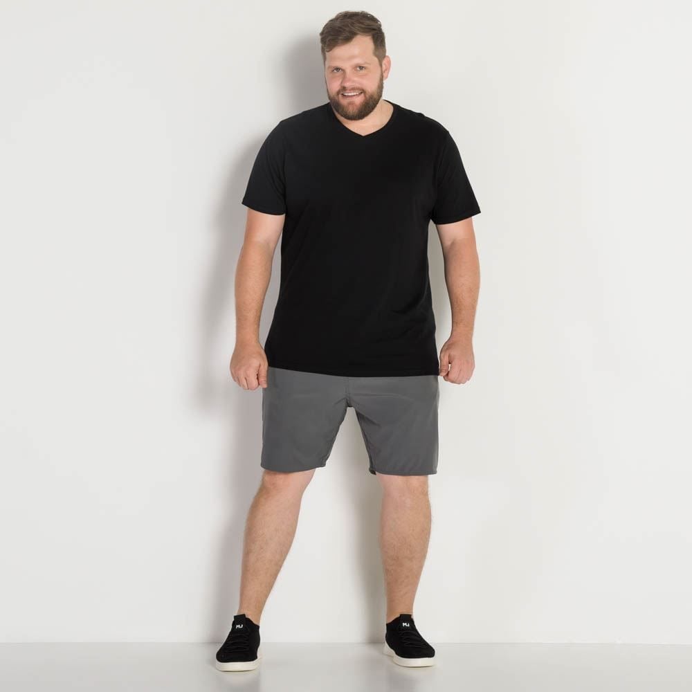Shorts Plus Size com Elastano Liso Marc Alain Plus