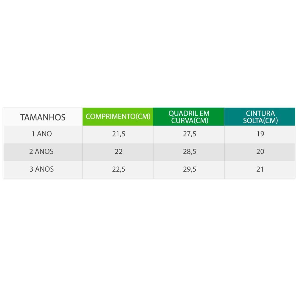 Shorts Saia de 1 a 3 Anos Sarja Yoyo Kids