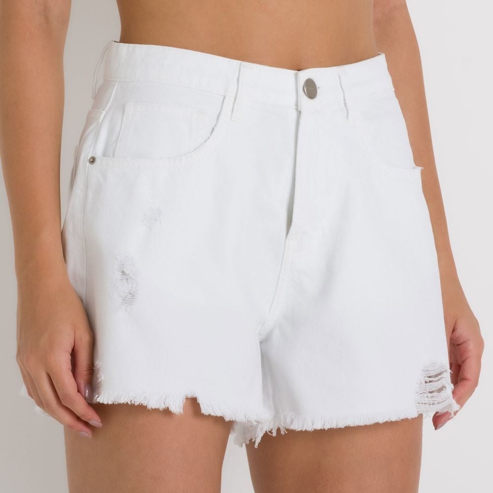 Shorts Sarja Com Puídos Patrícia Foster