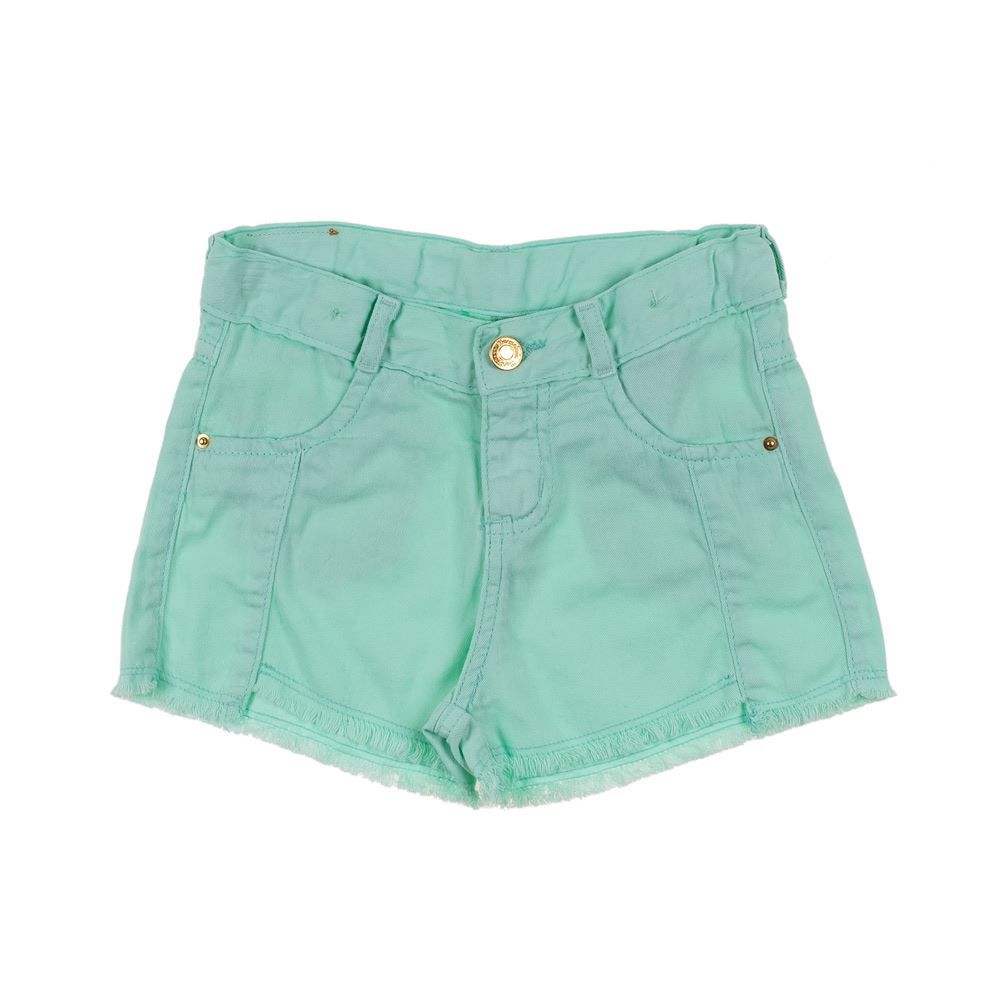 Shorts Sarja de 4 a 10 Anos Frente Assimétrica Marmelada