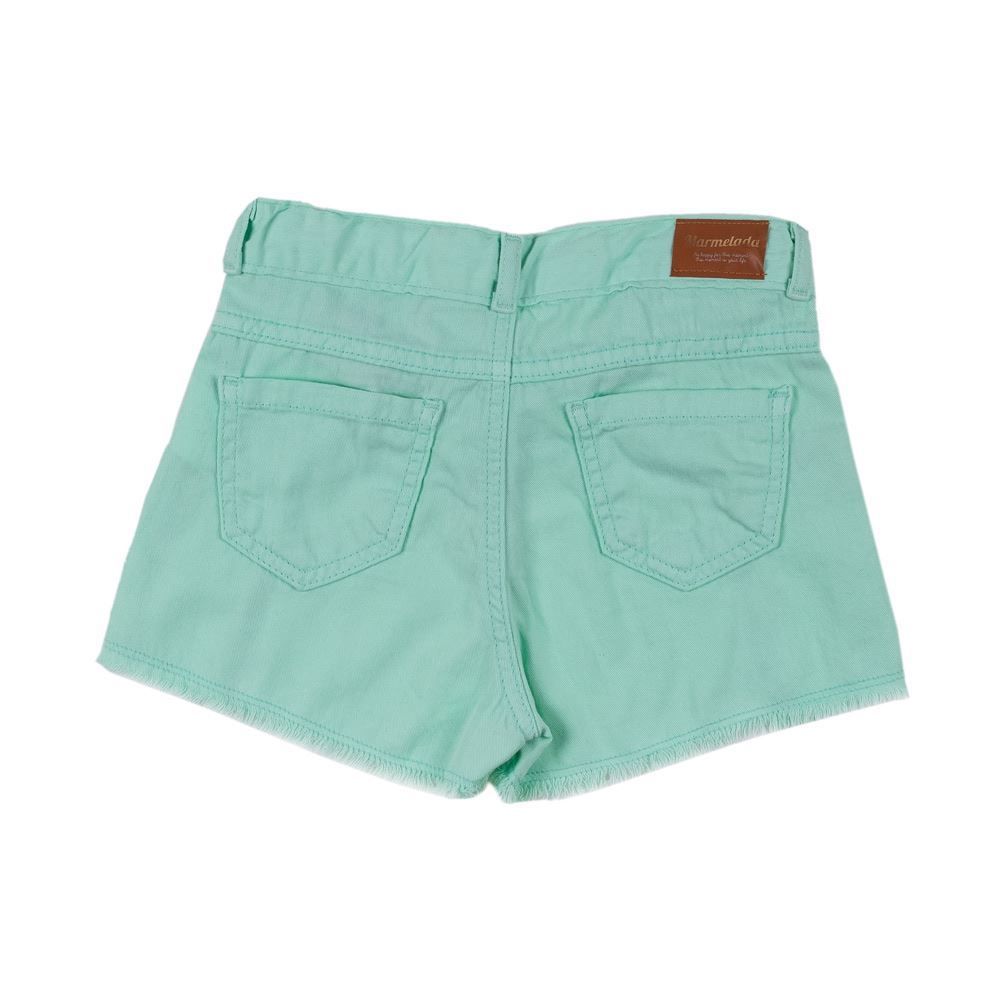 Shorts Sarja de 4 a 10 Anos Frente Assimétrica Marmelada