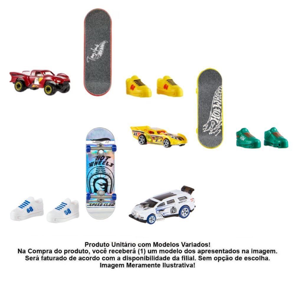 Skate De Dedo Com Carrinho Hot Wheels Mattel - Sortido