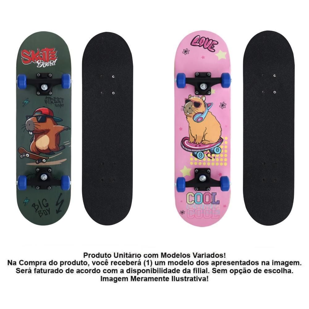 Skate Radical Iniciante Capivara Bel Fix - Sortido