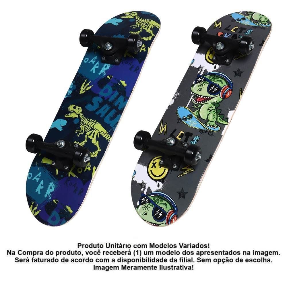 Skate Radical Iniciante Dino Bel Fix - Sortido