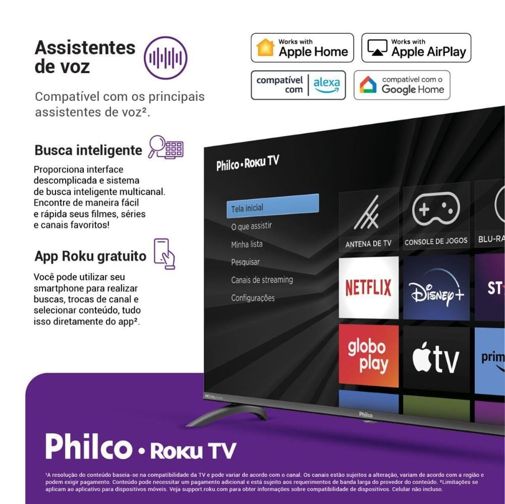 Smart Tv 40” Philco Ptv40m9gr2cgb Roku Tv Led Dolby Audio