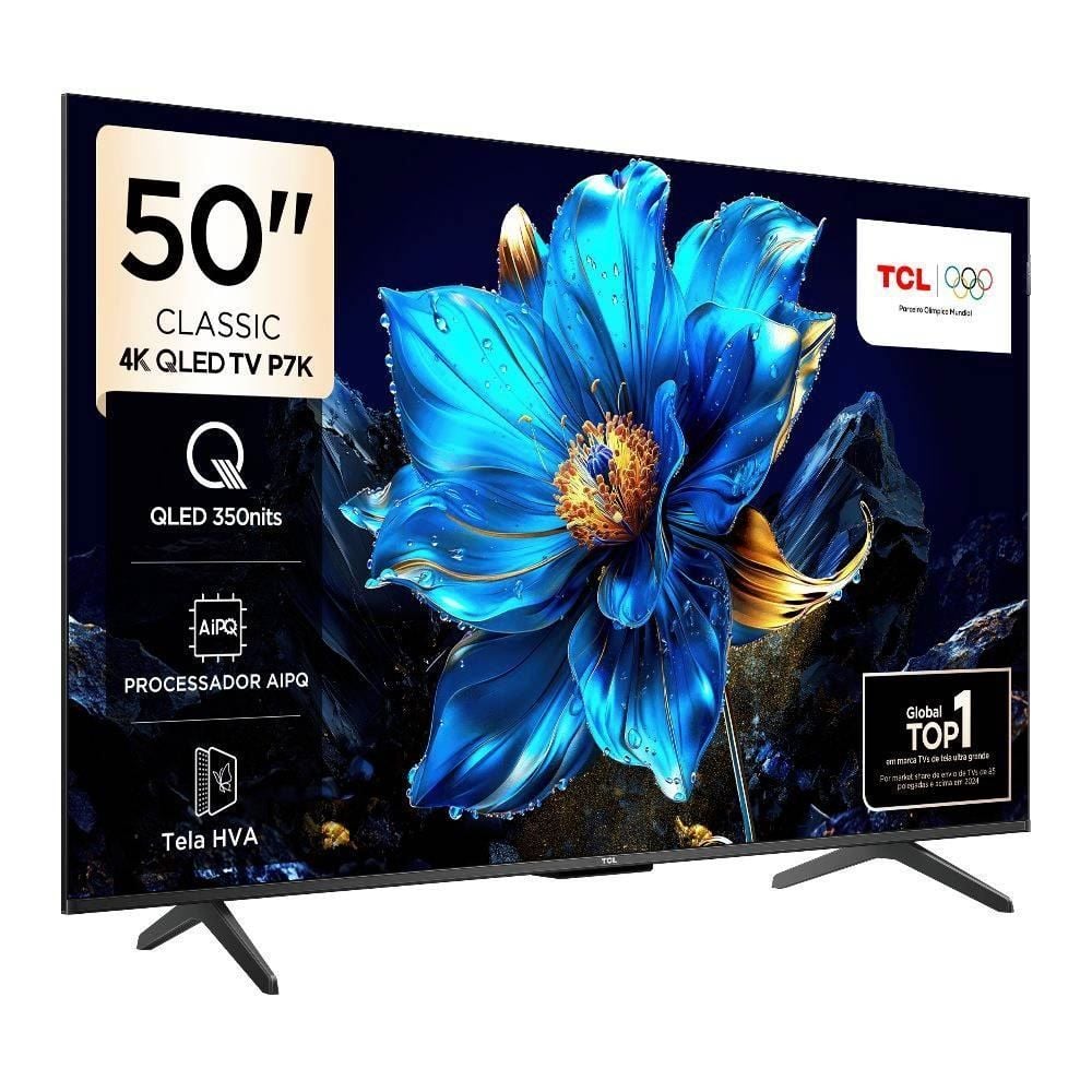 Smart Tv 50'' Tcl Qled 4K P7k Google Tv Com Wi-Fi Dual Band