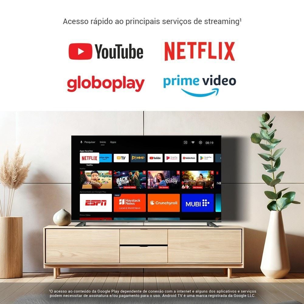 Smart Tv 50" Philco 4K Led Android Dolby Audio P50eaa