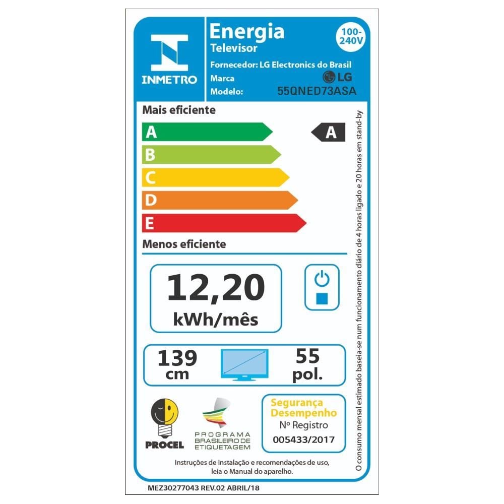 Smart Tv 55" Lg Qned73 4K Ai A7 Webos Google Cast