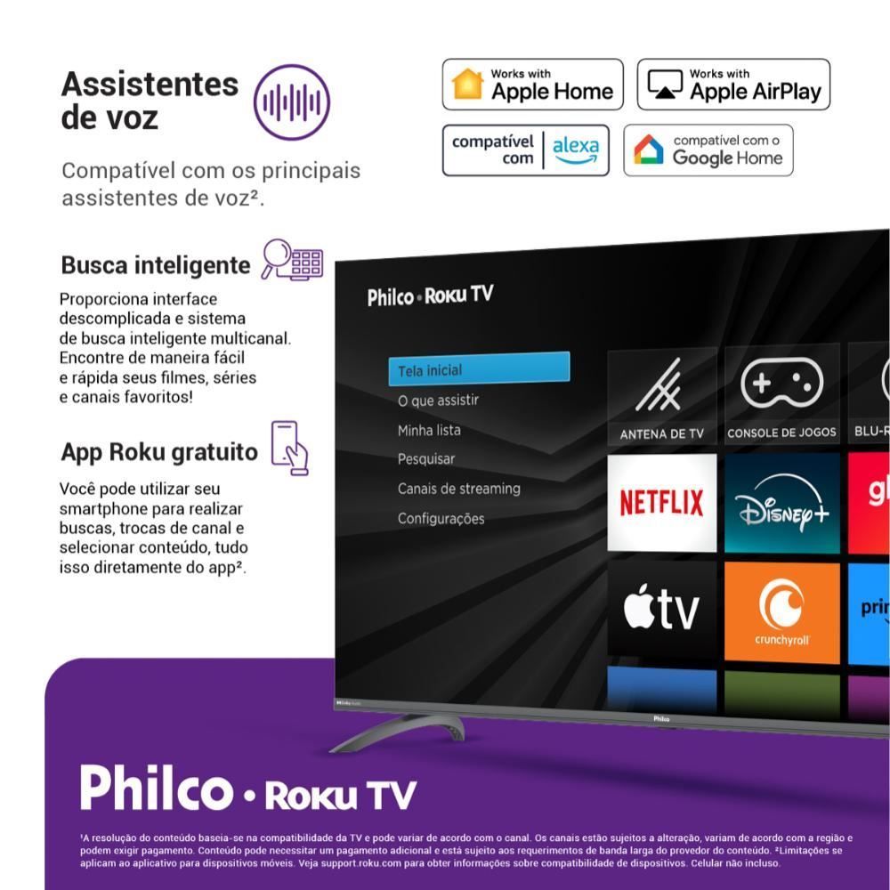 Smart Tv 55” Philco Ptv55g3ersgb Roku Tv Led Dolby Audio - Bivolt
