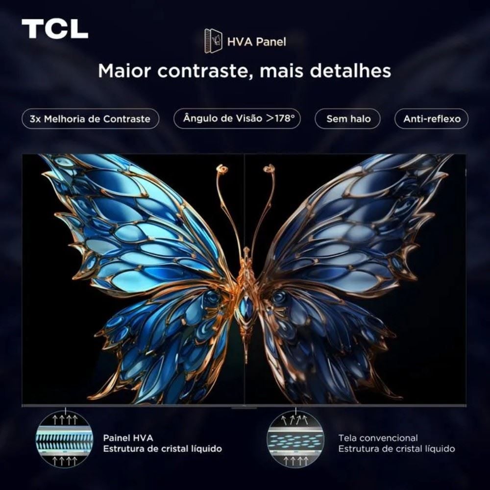 Smart Tv 55'' Tcl Qled 4K 55P7k Google Tv Wi-Fi Dual Band