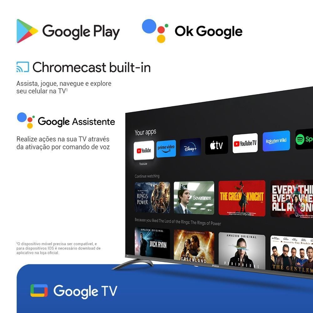 Smart Tv 60” Philco P60cga Led Google Tv Dolby Atmos
