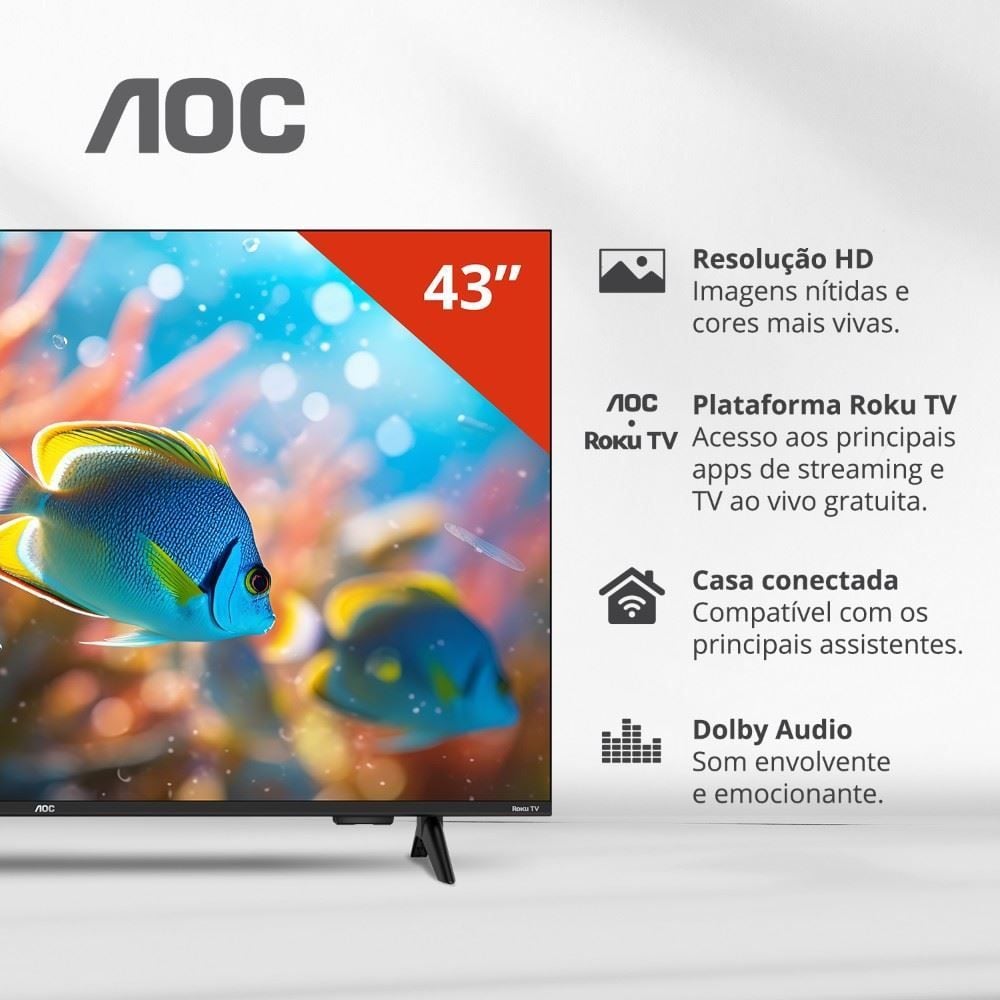 Smart Tv Aoc 43" Roku Tv