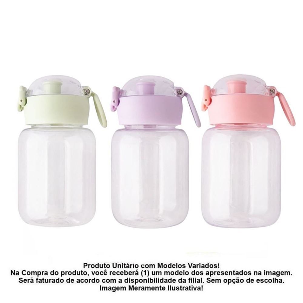 Garrafa Squeeze de Plástico com Adesivos Moment 500 ml - Sortido