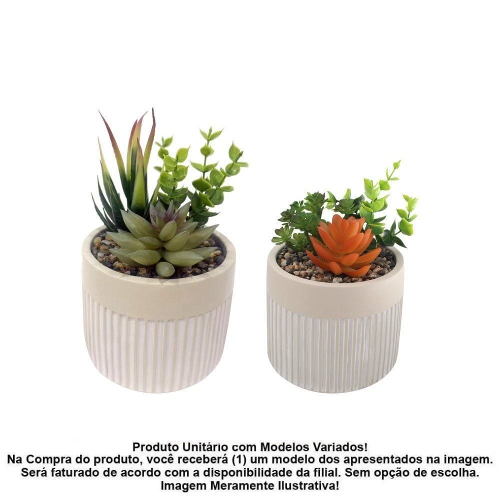 Suculenta Artificial com Vaso Cimento Havan Casa 9Cm - Sortido