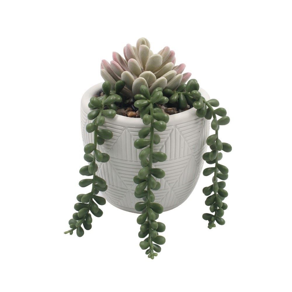 Suculenta Artificial com Vaso de Cimento Havan Casa 14,5Cm - Sortido