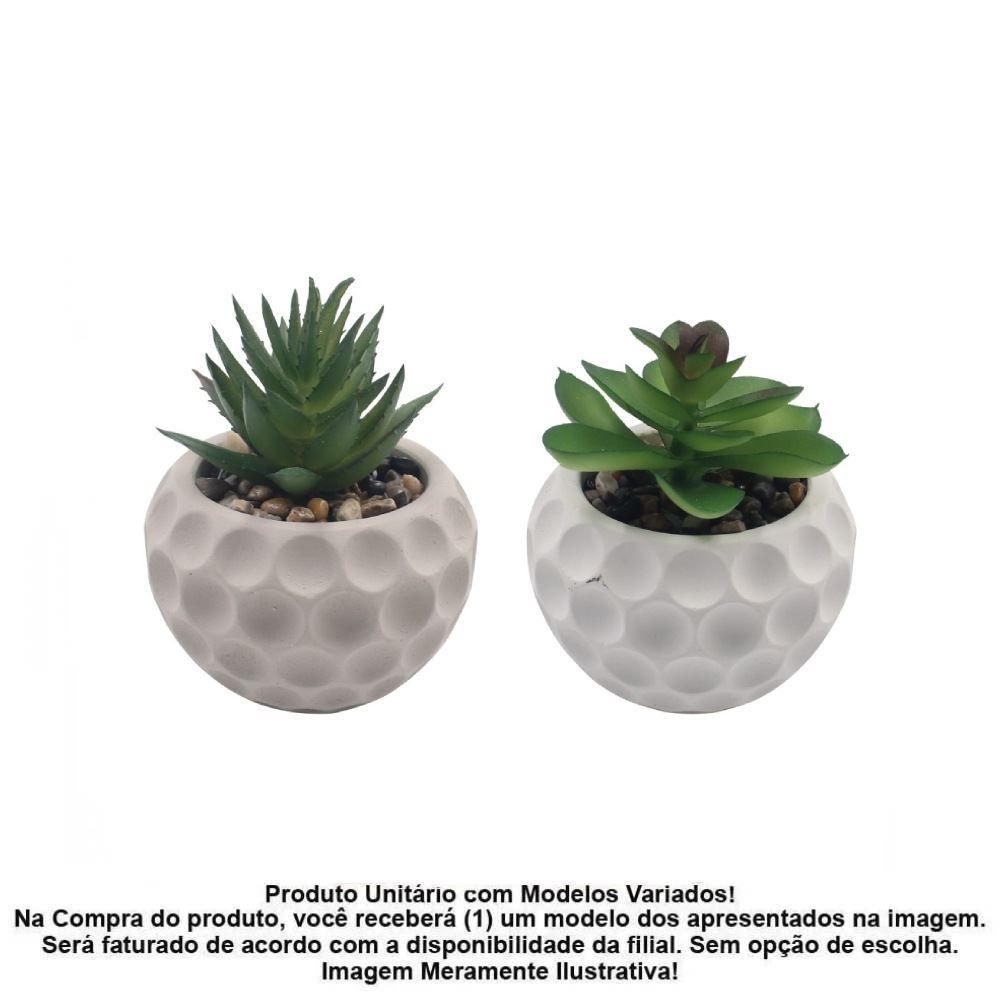 Suculenta Artificial Vaso de Cimento Havan Casa 10,5Cm - Sortido
