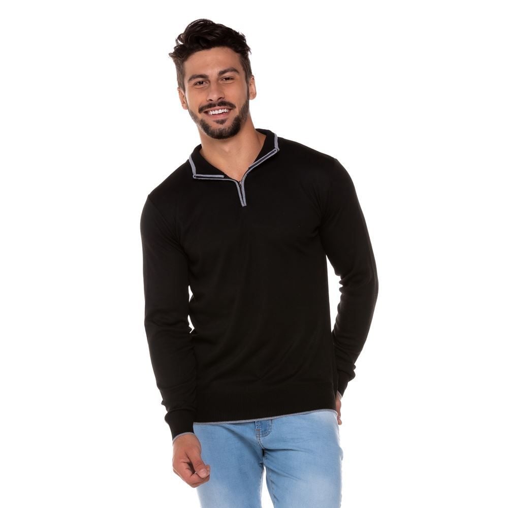 Suéter com Zíper 1/2 Marc Alain
