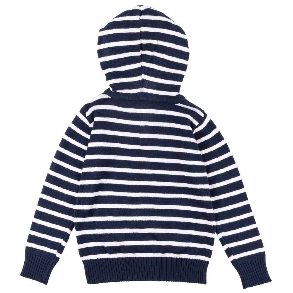 Suéter de 4 a 10 Anos Tricot Listrado com Capuz Hot Dog