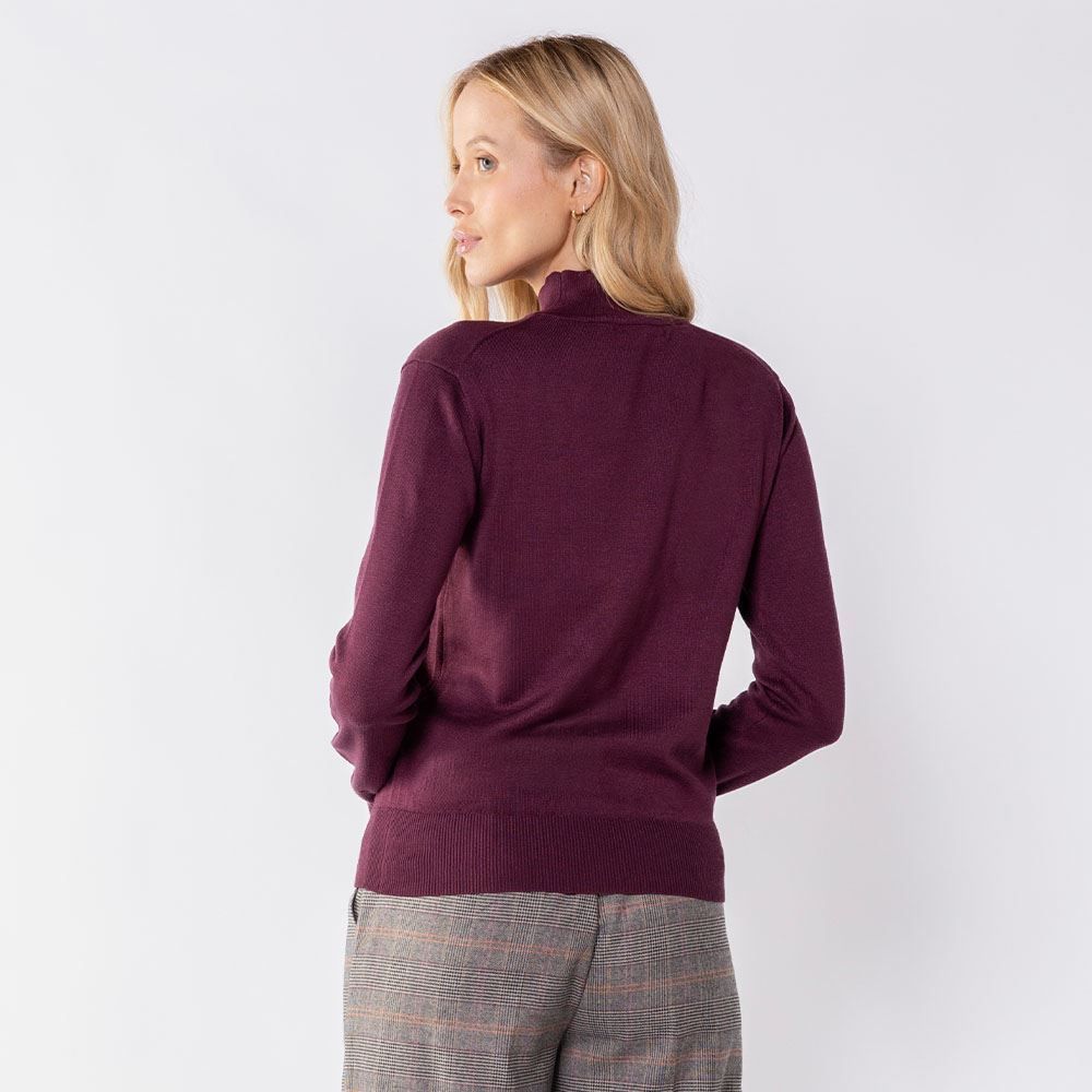 Suéter Feminino De Tricô Gola Alta Patricia Foster