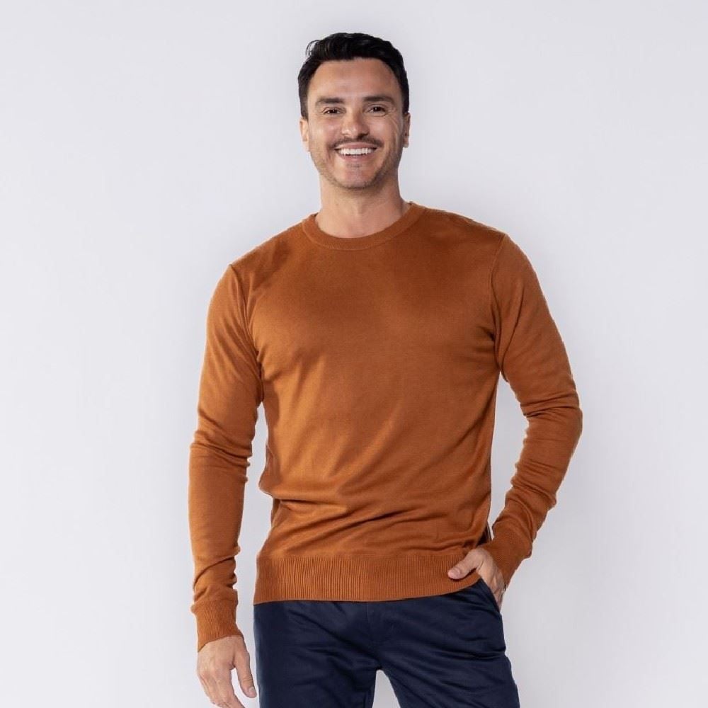 Suéter Masculino De Tricot Gola Redonda Marc Alain