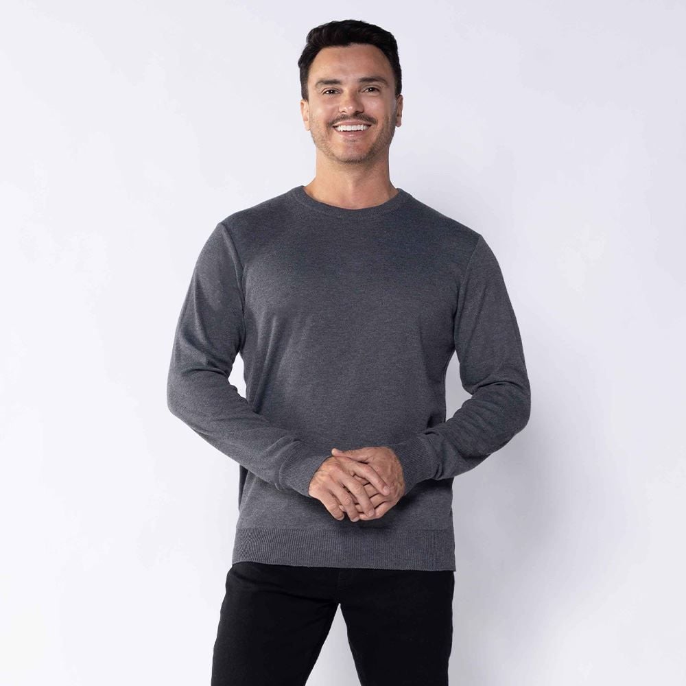 Suéter Masculino De Tricot Gola Redonda Marc Alain