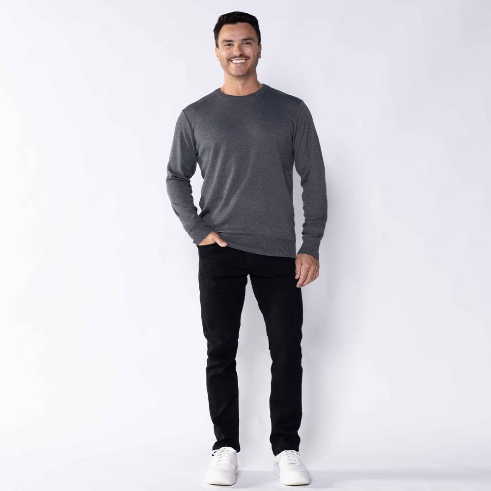 Suéter Masculino De Tricot Gola Redonda Marc Alain