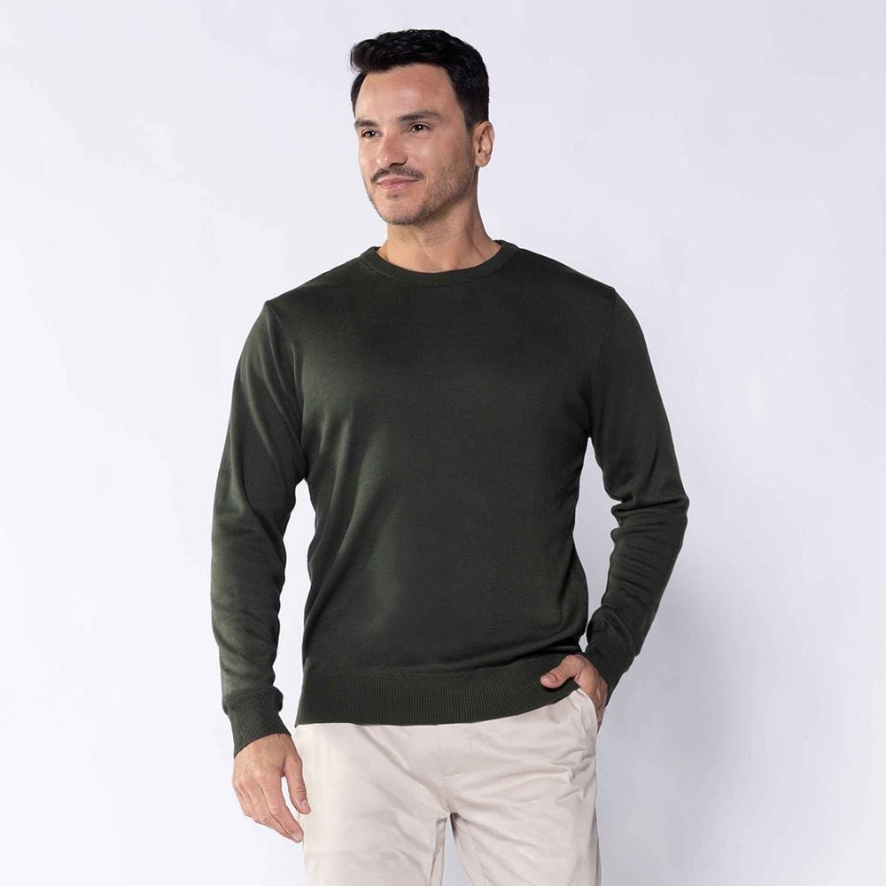 Suéter Masculino De Tricot Gola Redonda Marc Alain