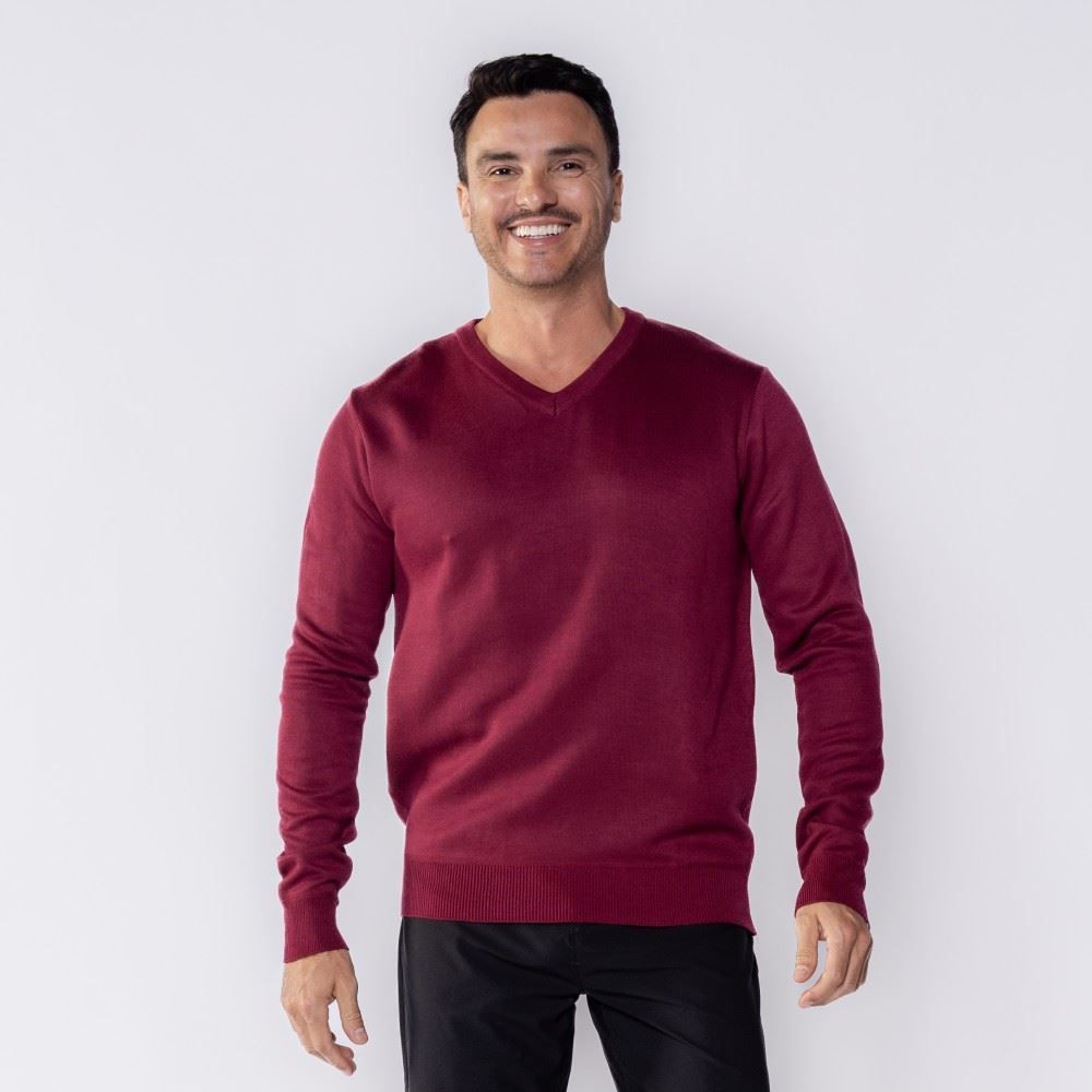 Suéter Masculino De Tricot Gola V Marc Alain