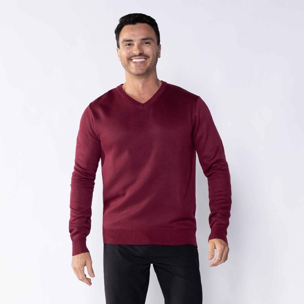Suéter Masculino De Tricot Gola V Marc Alain