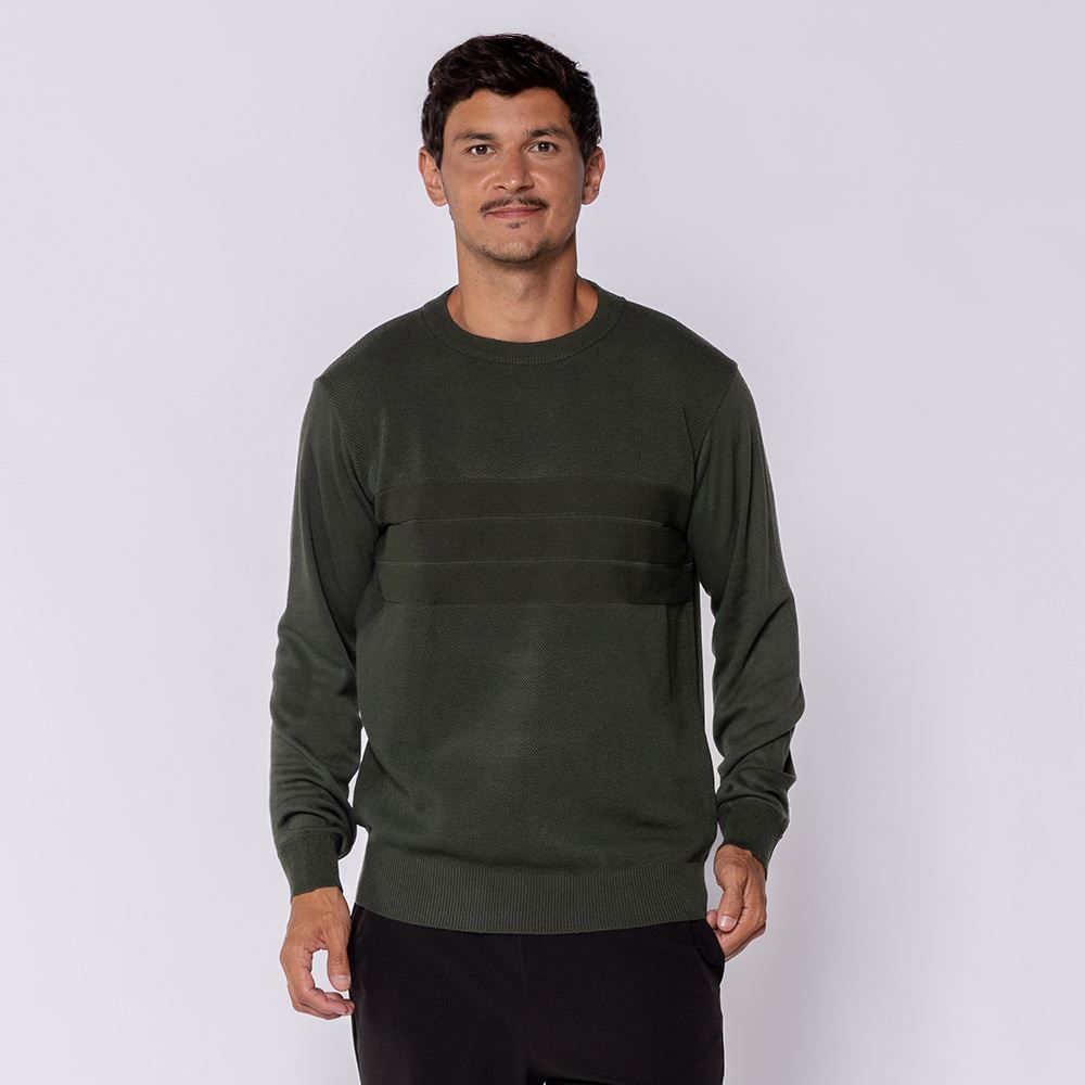 Suéter Masculino Em Tricot Com Relevo Marc Alain