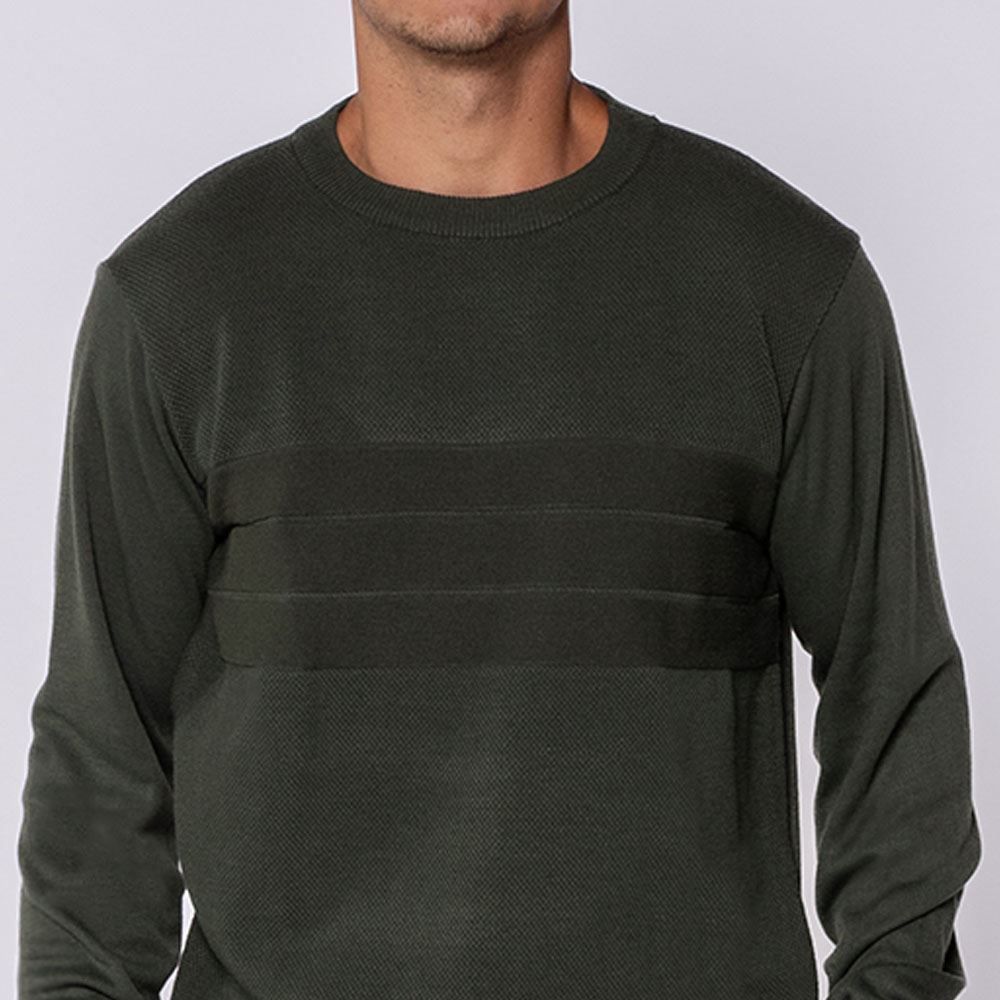 Suéter Masculino Em Tricot Com Relevo Marc Alain