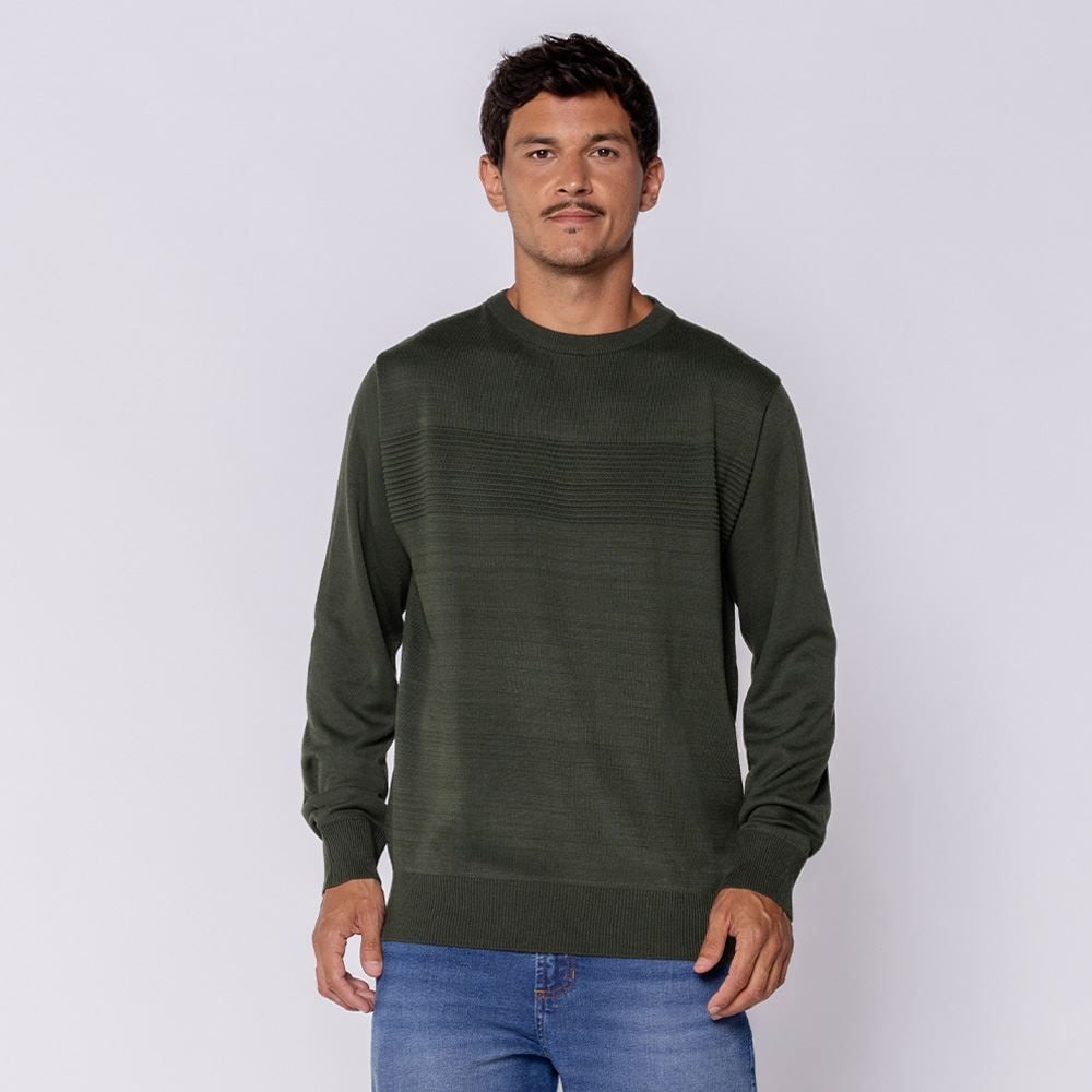 Suéter Masculino Em Tricot Com Textura Thing