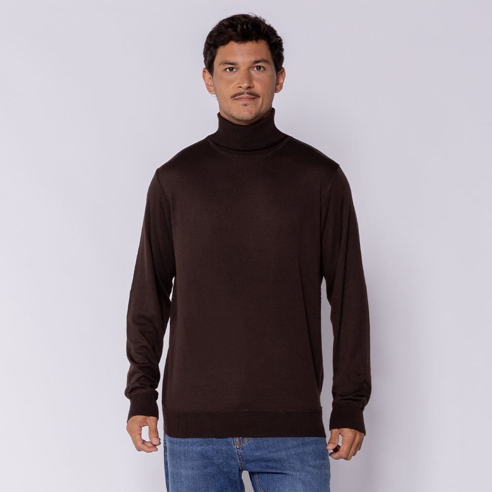 Suéter Masculino Gola Alta Em Tricot Thing