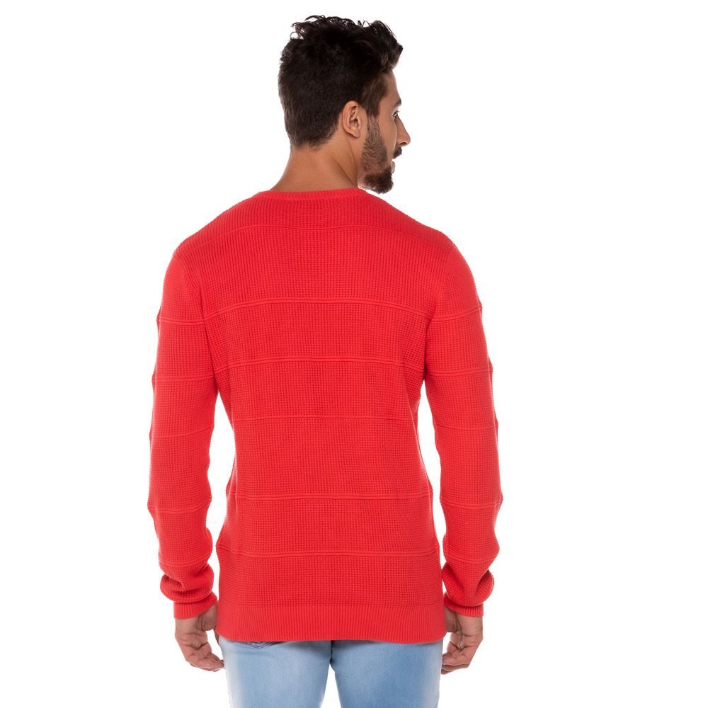 Suéter Ponto Grosso com Jacquard Marc Alain