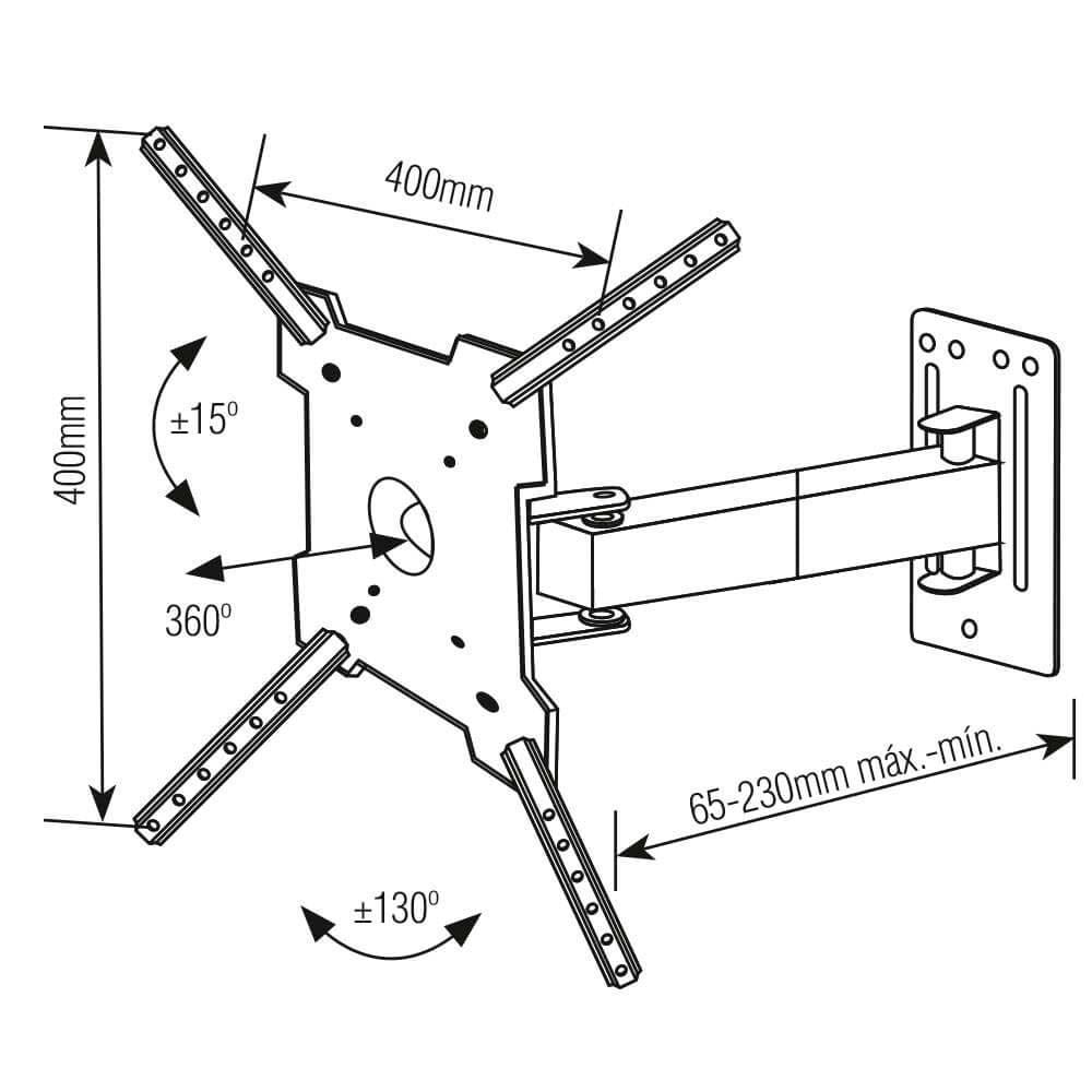 Suporte De Tv De Até 55" Articulado Sbrp1030 Brasforma - Preto
