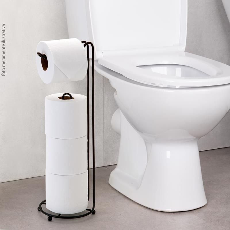 Suporte Para Quatro Rolos De Papel Higiênico Black Arthi - Preto