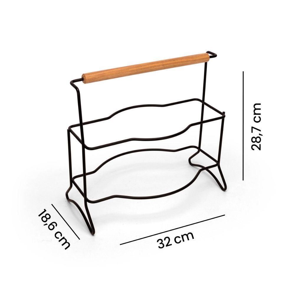 Suporte Para Pratos Duplo Eco Design Black Arthi - Aço Inox