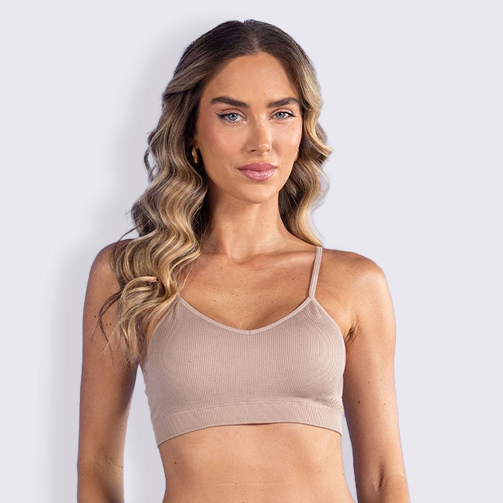 Sutiã Top Sem Costura Canelado Camila Moretti