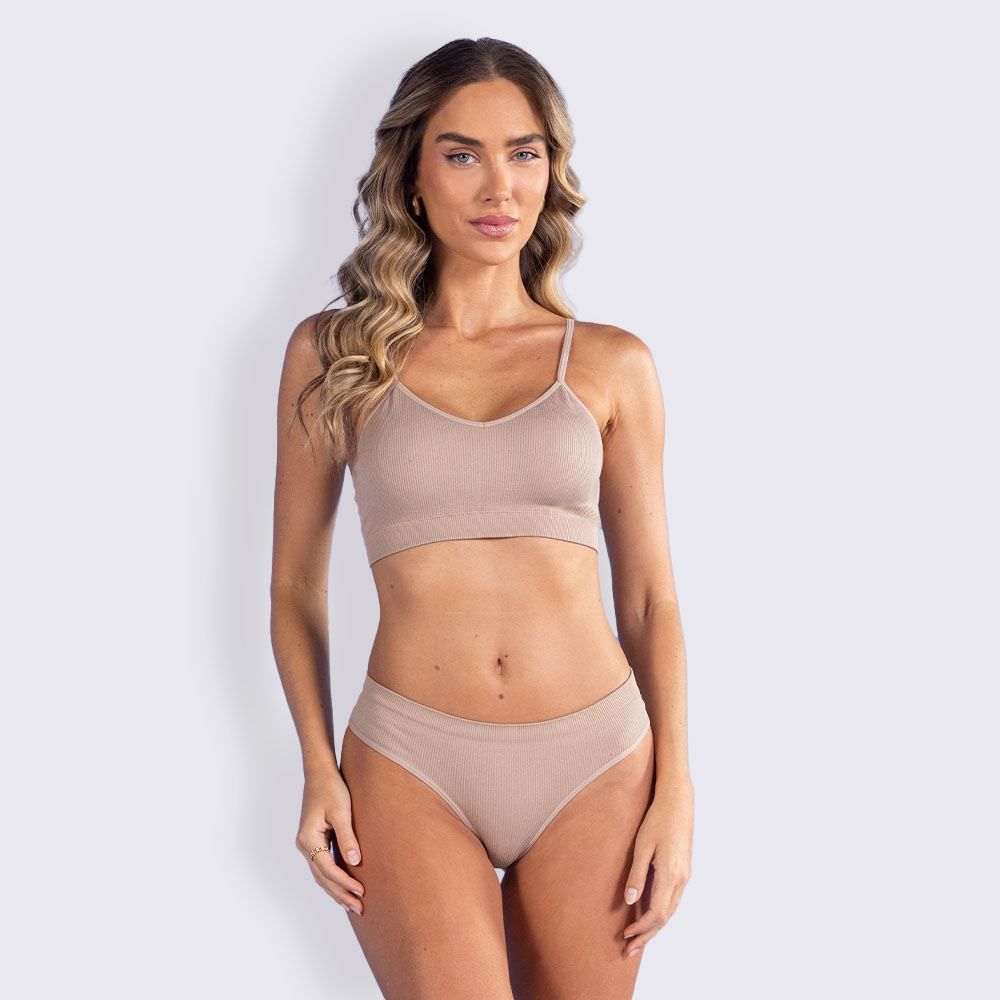 Sutiã Top Sem Costura Canelado Camila Moretti