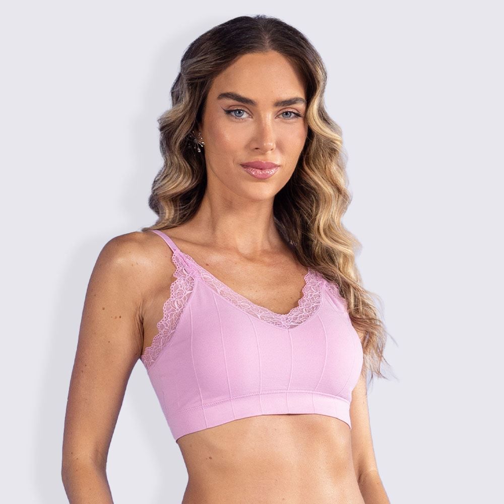 Sutiã Top Sem Costura Com Renda Camila Moretti